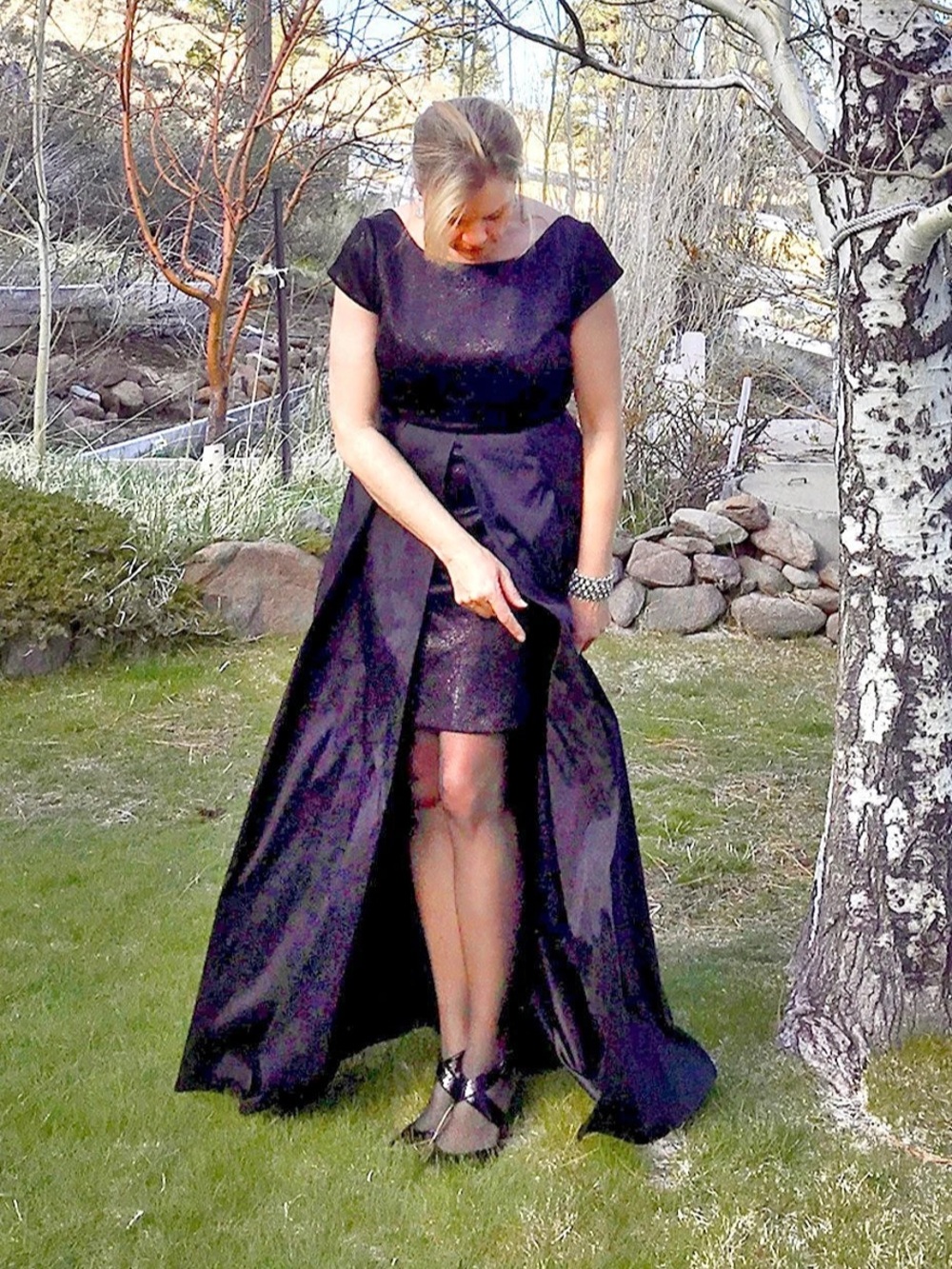 Adrianna Papell Black High-Low Formal Dress Like New